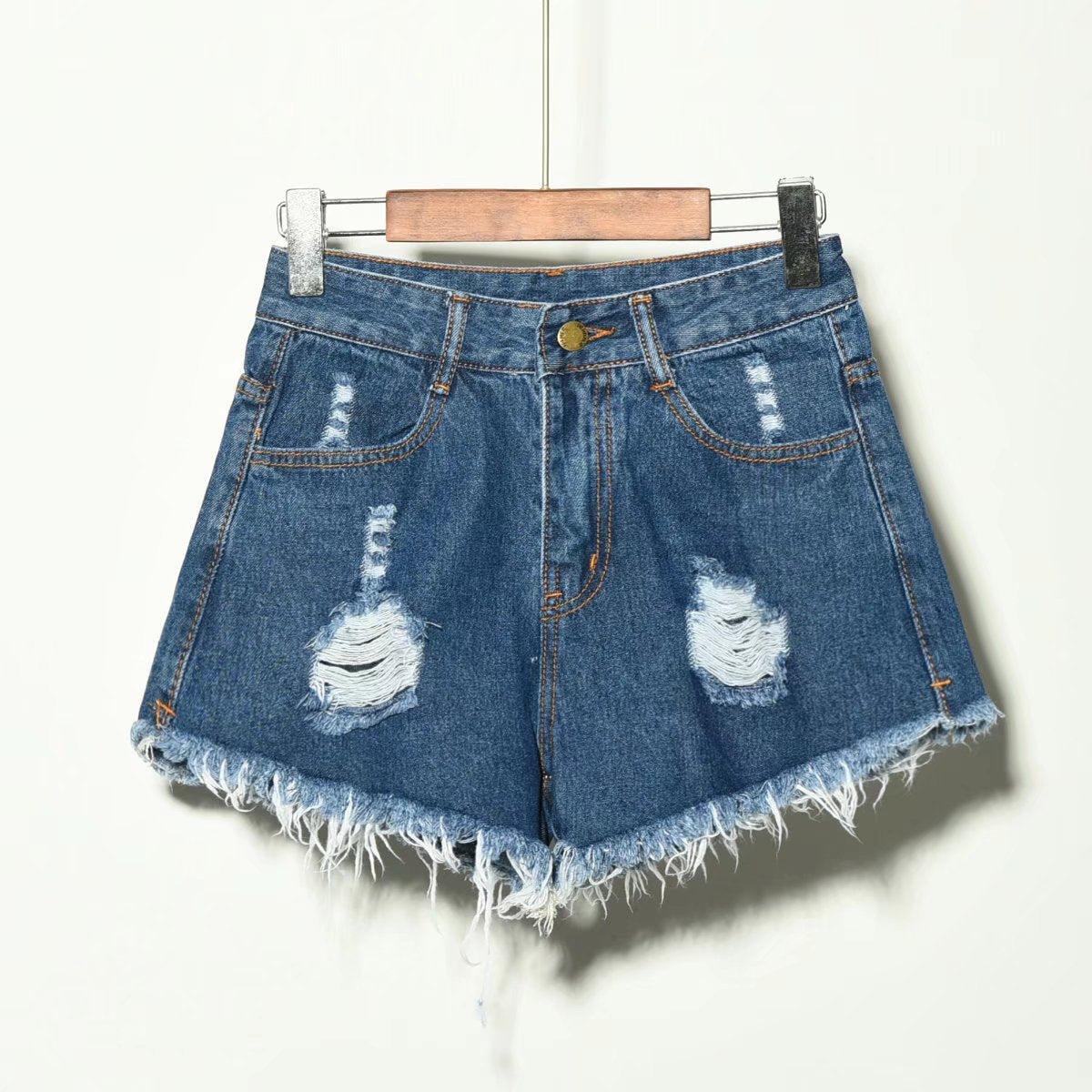 Irregular Denim Shorts