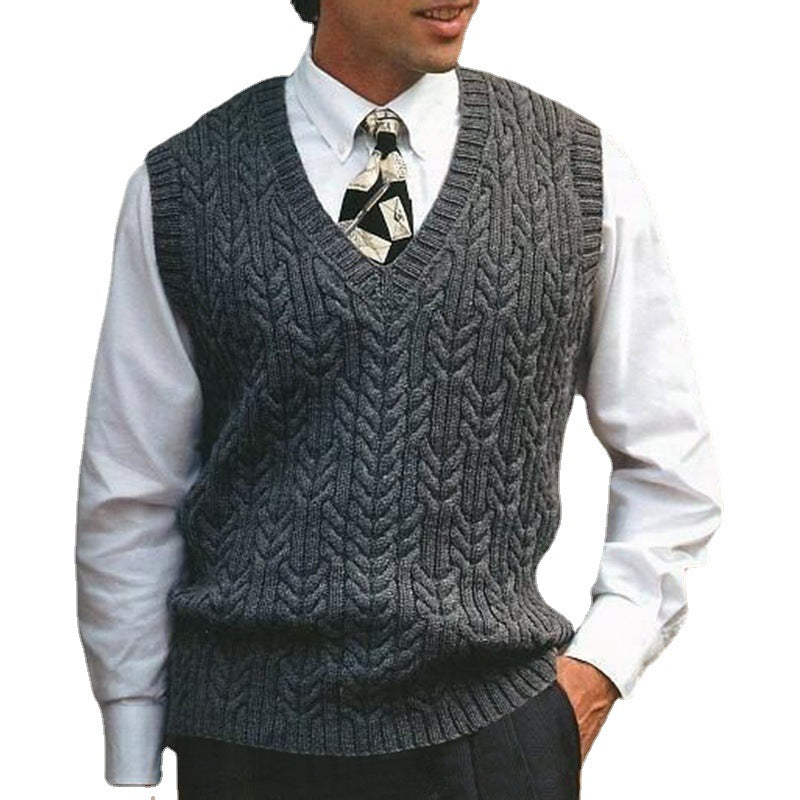 Knitted Vest V-neck Sweater