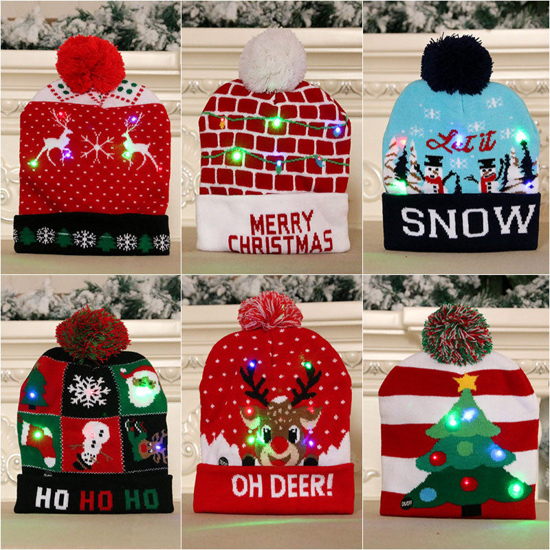 LED Christmas Sweater Knitted Beanie