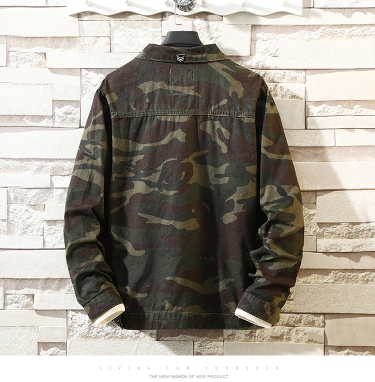 Camouflage Denim Jacket Coat