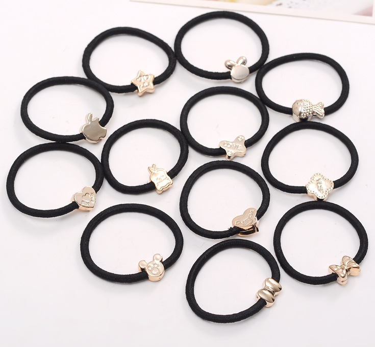 Elastic Plating Gold Bead Hair Tie