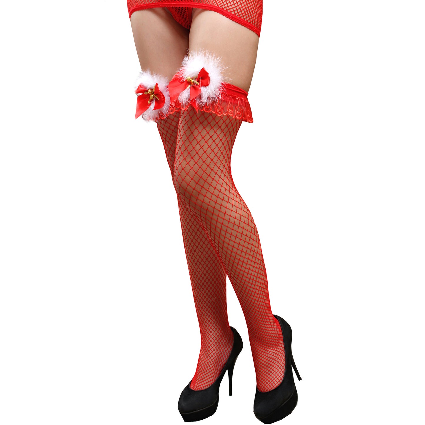 Thickened Women's Red Long Bow Christmas Stockings