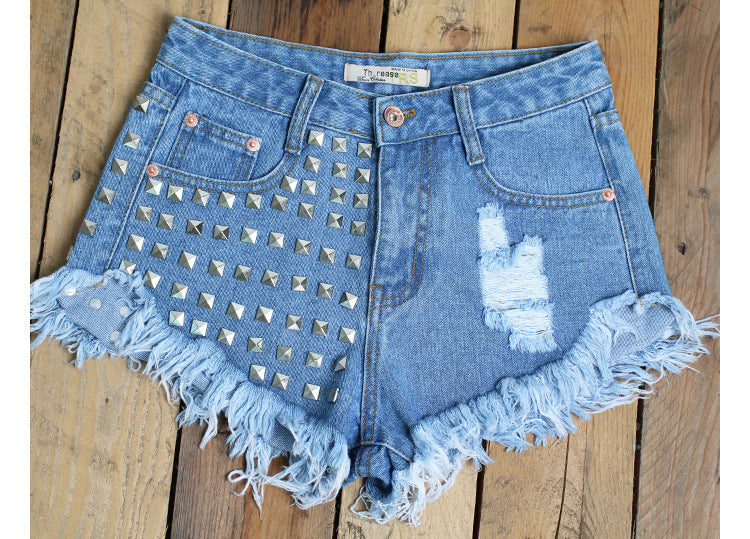 Denim high waist shorts