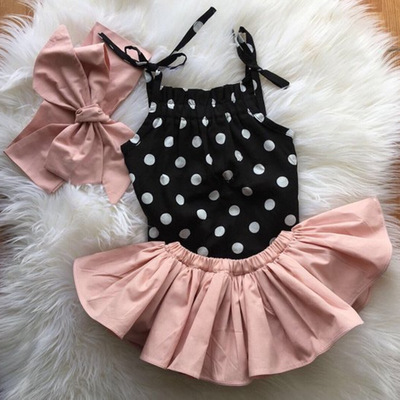 Polka Dot Pink Ruffled Set