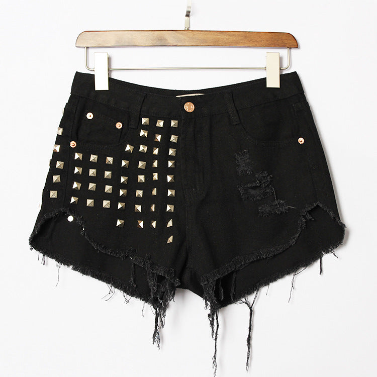 Denim high waist shorts