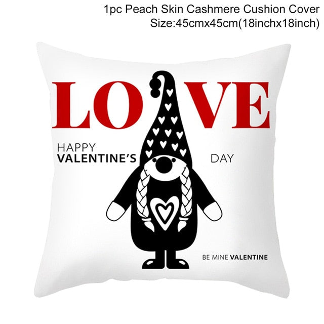 Red Cartoon Letter Series Valentine's Day Pillowcase