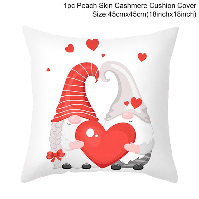 Red Cartoon Letter Series Valentine's Day Pillowcase