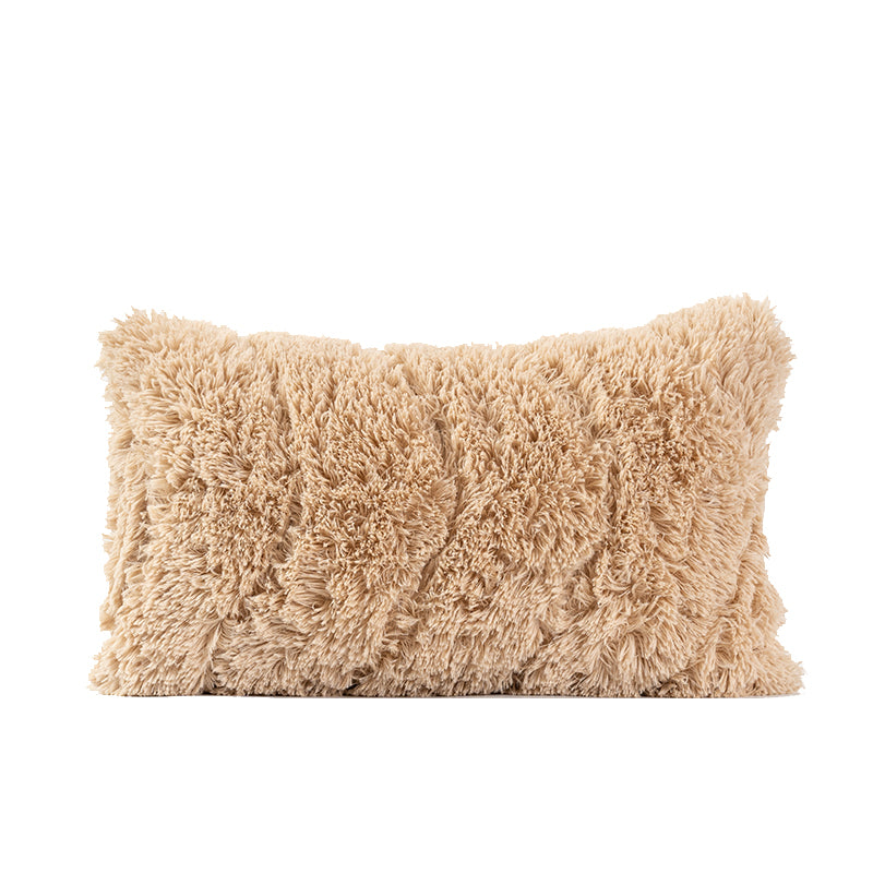 Simple Solid Color Plush Throw Pillowcase