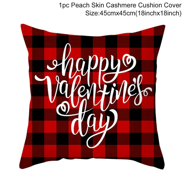 Red Cartoon Letter Series Valentine's Day Pillowcase