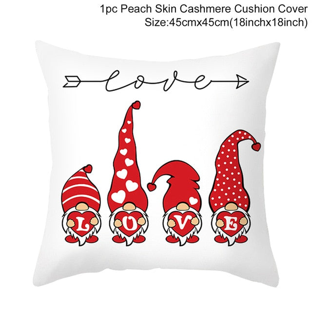 Red Cartoon Letter Series Valentine's Day Pillowcase