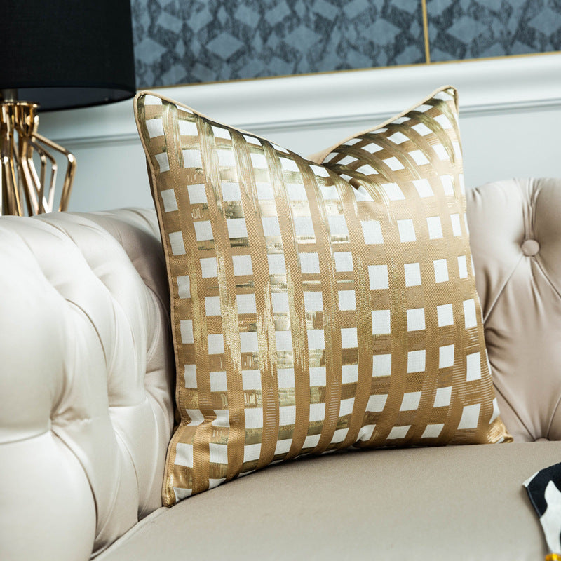 Geometric Gold Wave Pillow Case