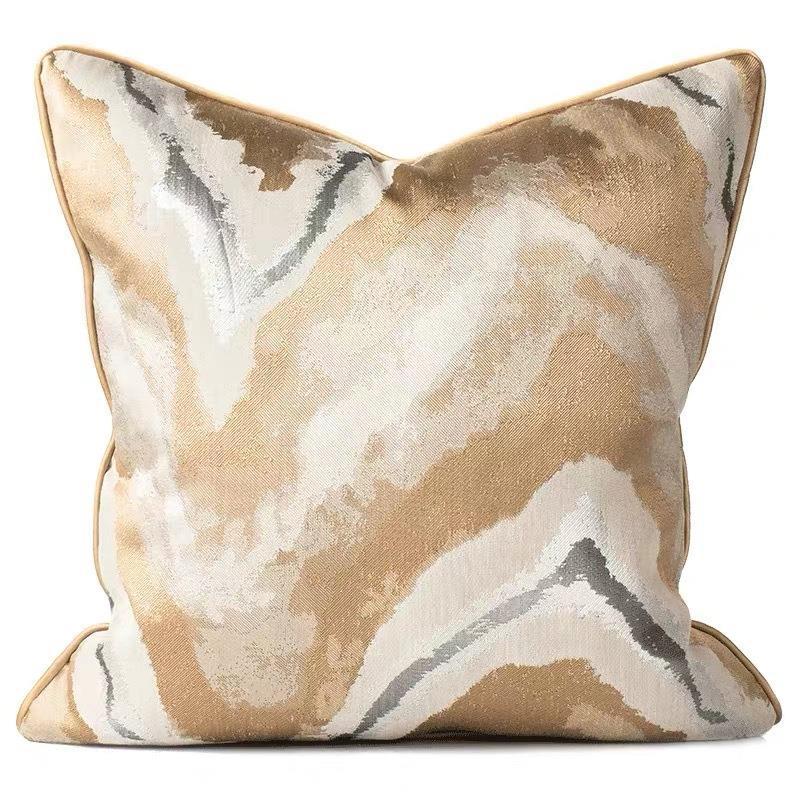 Geometric Gold Wave Pillow Case