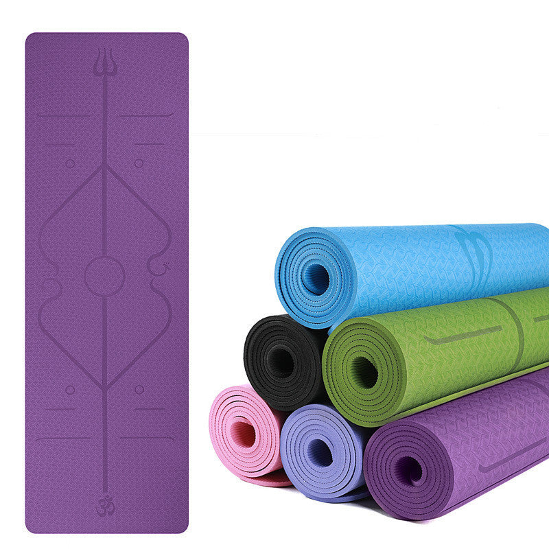 Yoga Mat Two-Color 6Mm Posture Line Yoga Mat