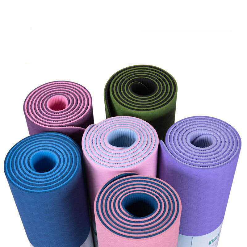 Yoga Mat Two-Color 6Mm Posture Line Yoga Mat