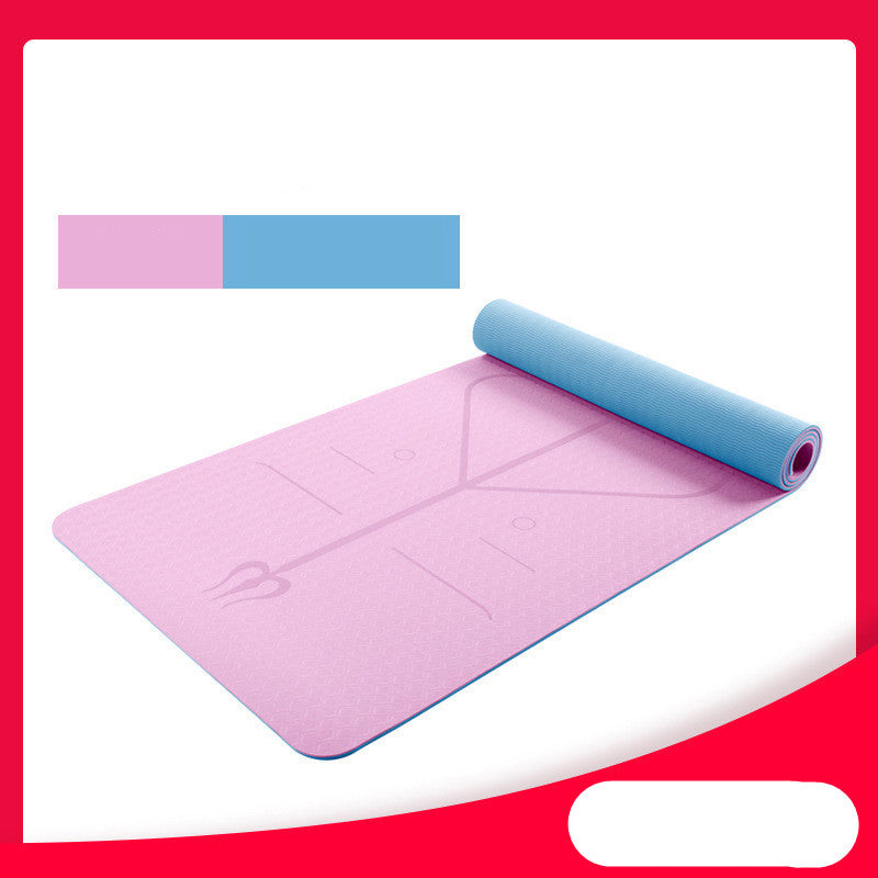 Yoga Mat Two-Color 6Mm Posture Line Yoga Mat