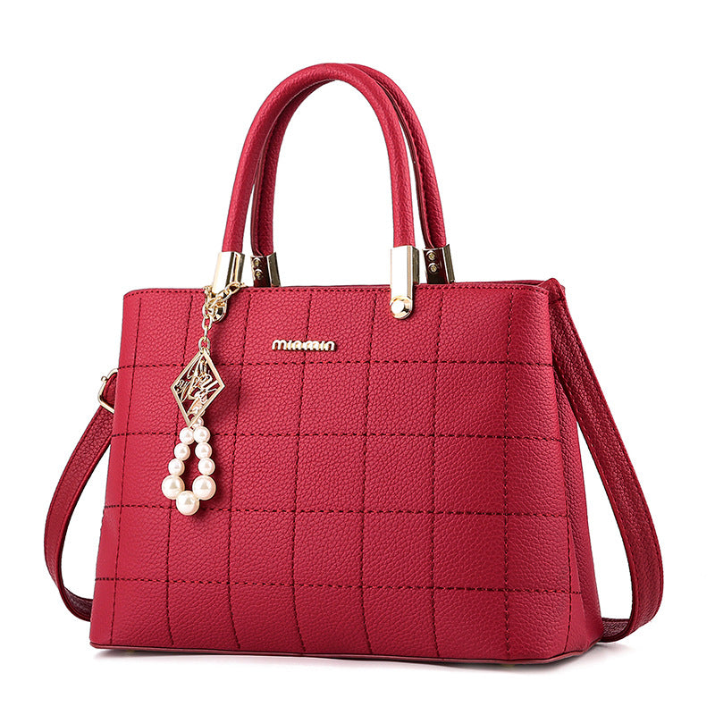 Diagonal Squared Charm Handbag