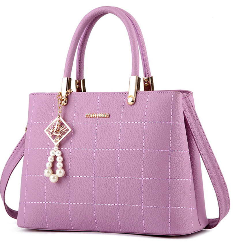 Diagonal Squared Charm Handbag