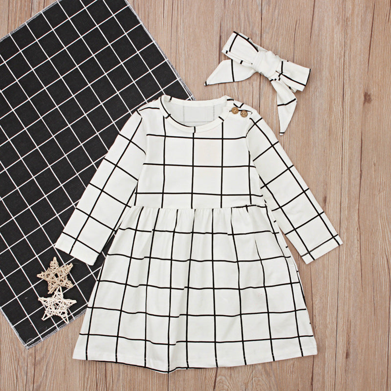 Headband Two-piece Skirt Kid Set