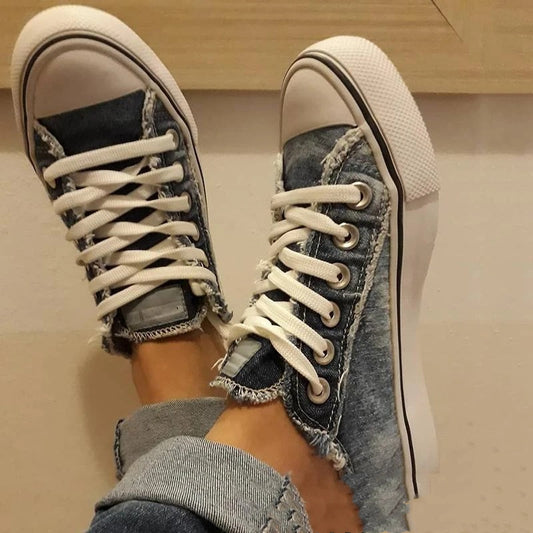 Washed Denim Canvas Shoes