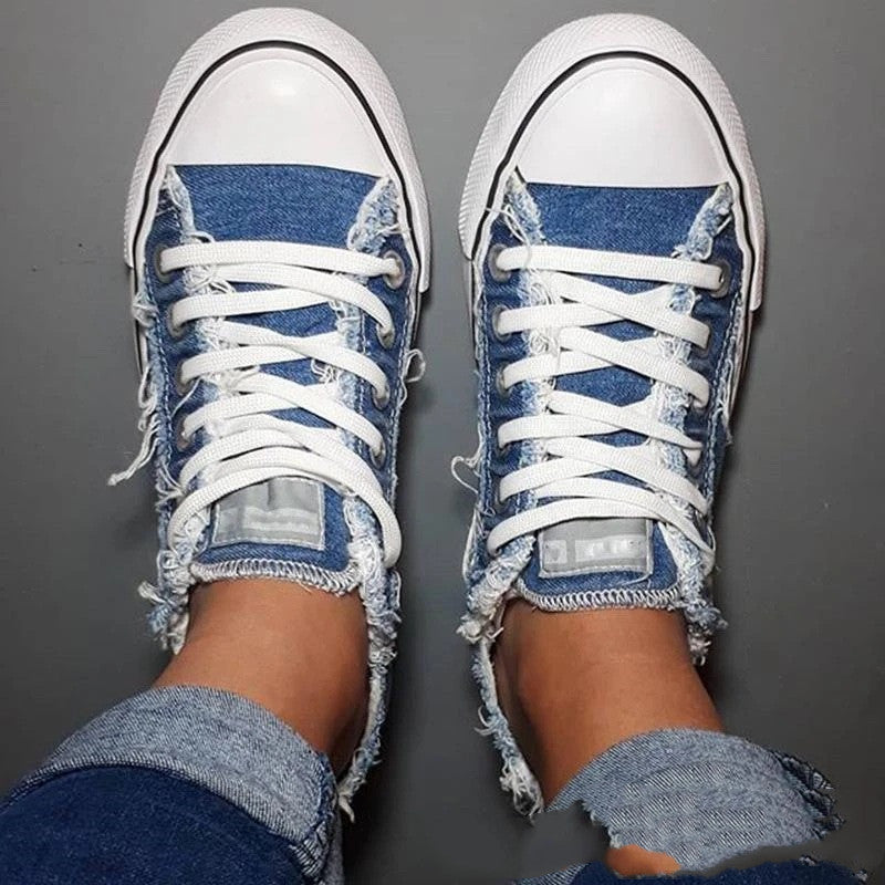 Washed Denim Canvas Shoes