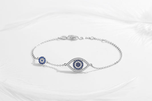 Sterling Silver Evil Eye Bracelet