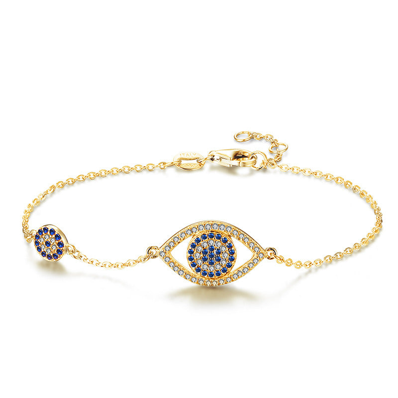 Sterling Silver Evil Eye Bracelet