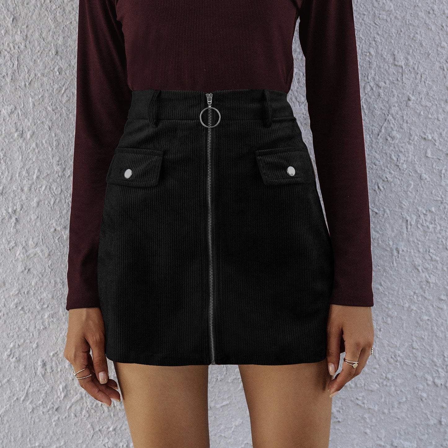 High Waist A Line Skirt