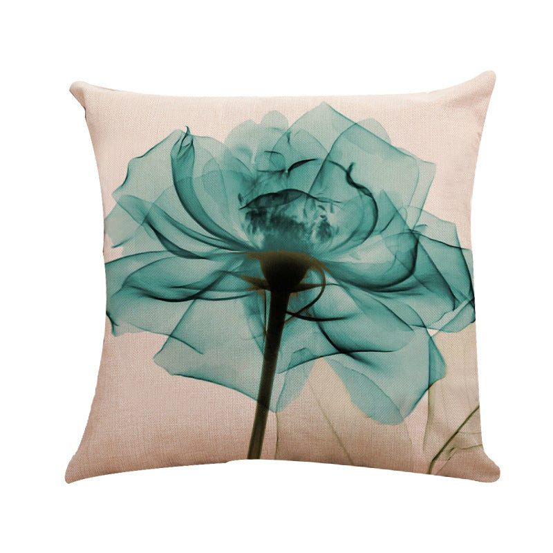 Ink Painting Tulip Linen Pillowcase