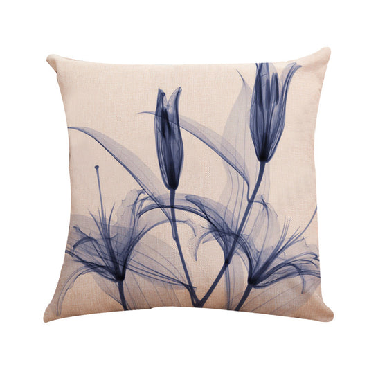 Ink Painting Tulip Linen Pillowcase