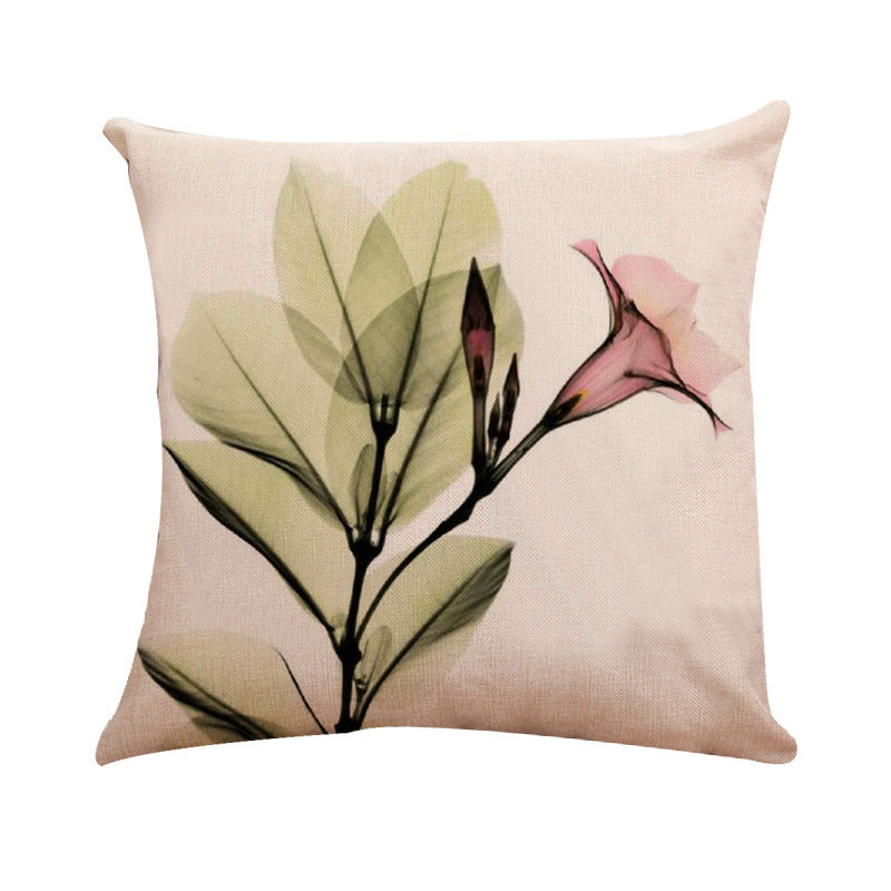 Ink Painting Tulip Linen Pillowcase