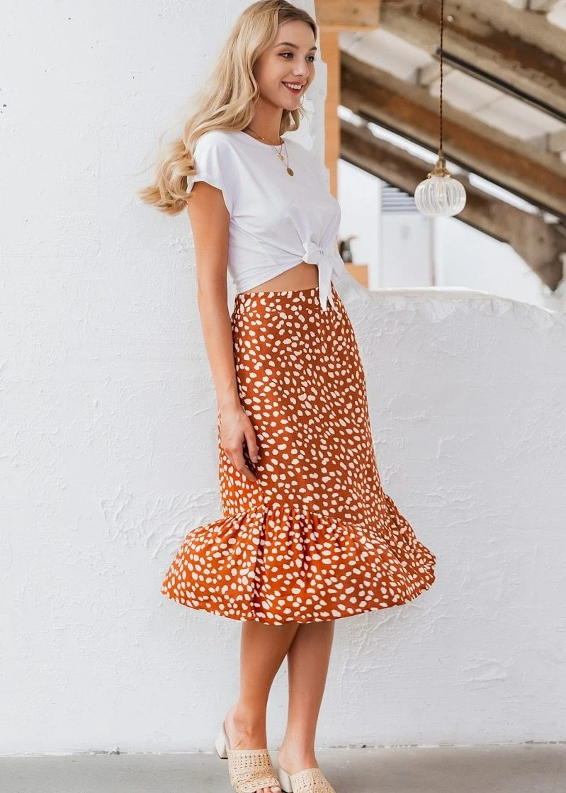 Mid-length Ruffled Skirt