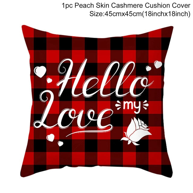 Red Cartoon Letter Series Valentine's Day Pillowcase