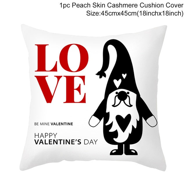 Red Cartoon Letter Series Valentine's Day Pillowcase