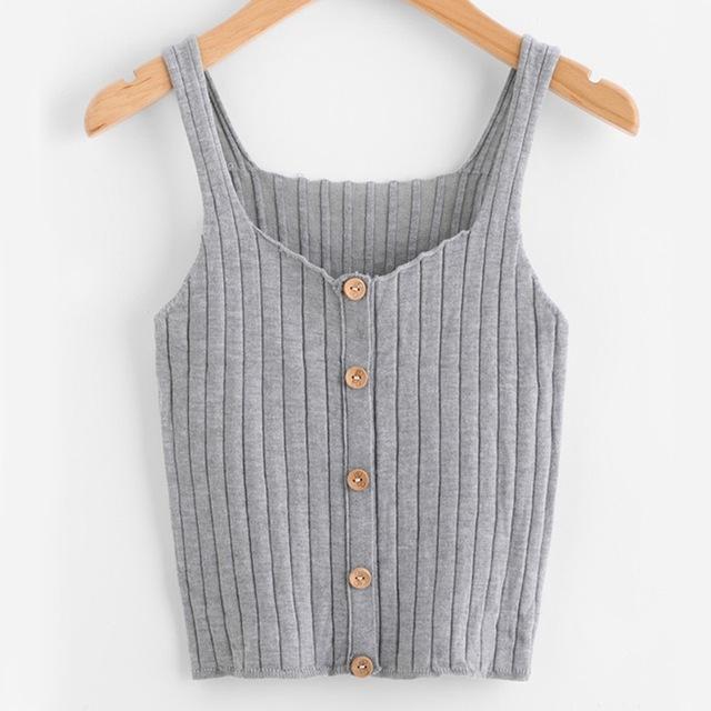 Button Knit Cami Top