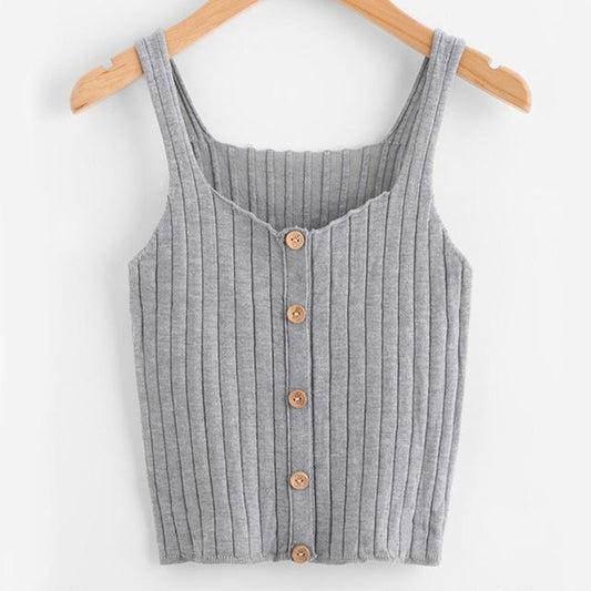 Button Knit Cami Top