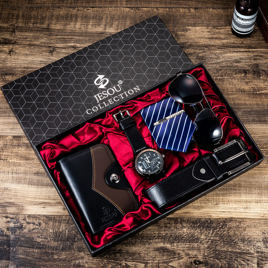 Exquisite Wallet, Watch, Tie & Glasses Gift Set