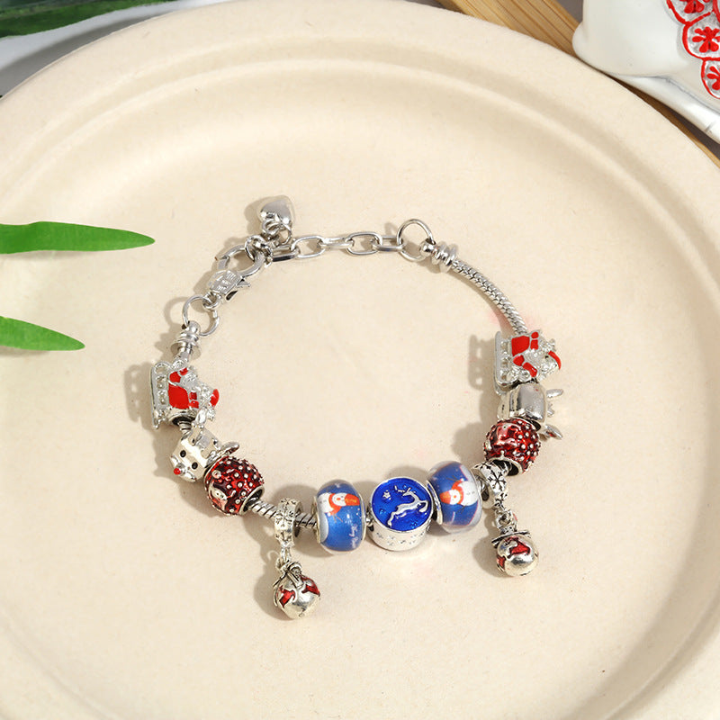 Christmas Snowflake Bells Charm Bracelet