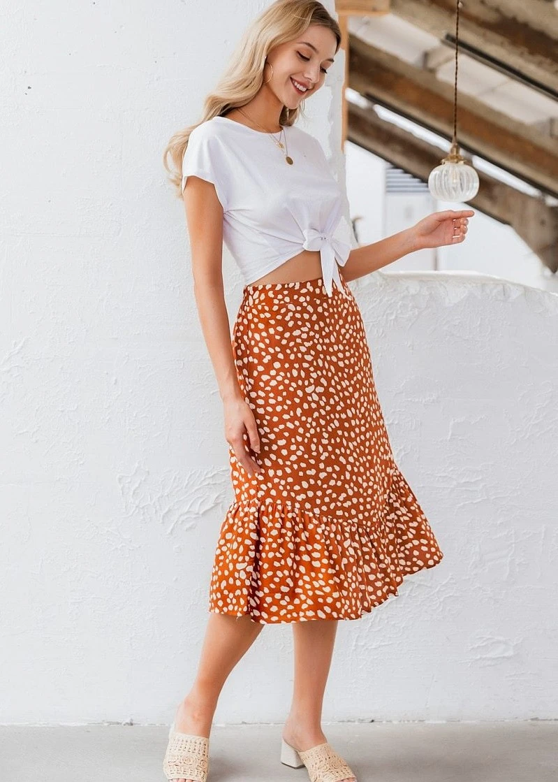 Mid-length Ruffled Skirt