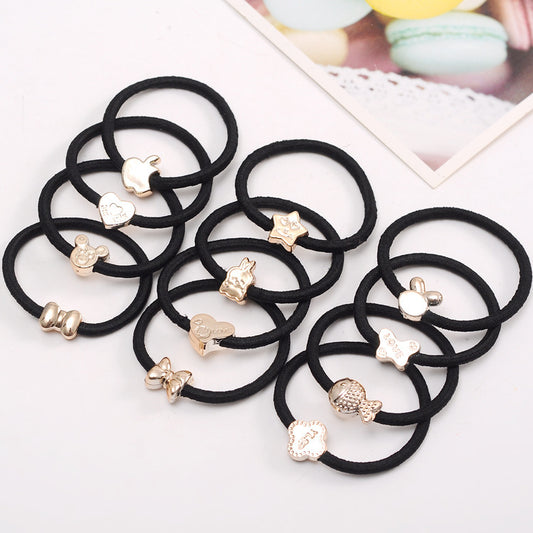 Elastic Plating Gold Bead Hair Tie