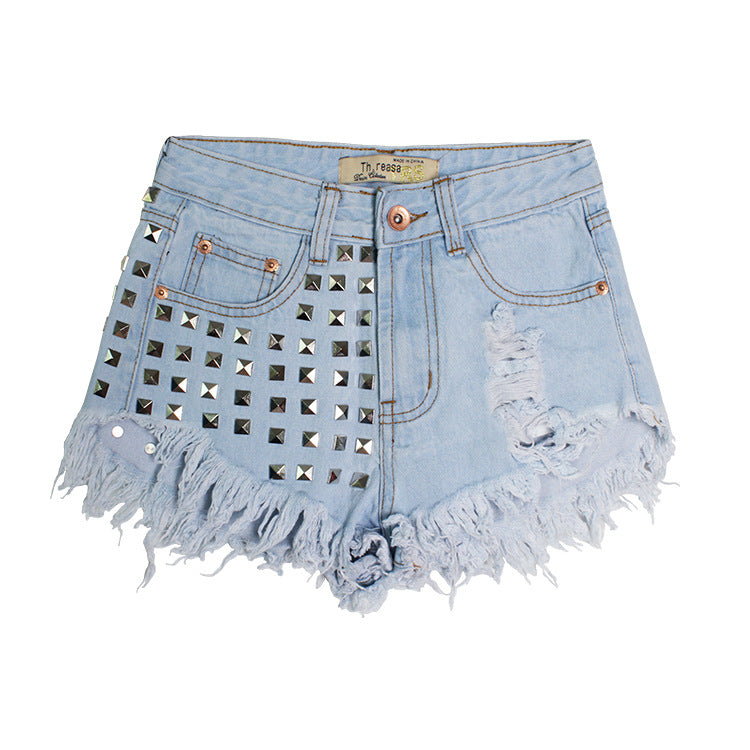 Denim high waist shorts