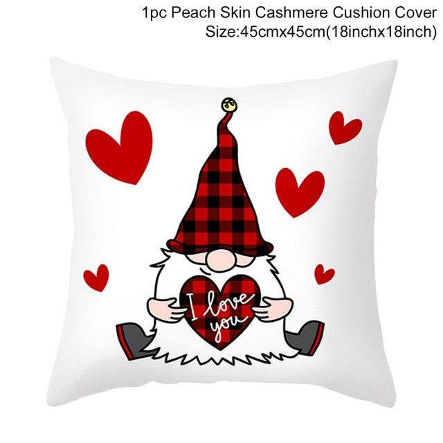 Red Cartoon Letter Series Valentine's Day Pillowcase