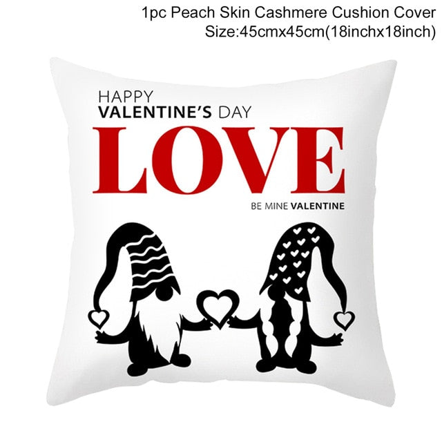 Red Cartoon Letter Series Valentine's Day Pillowcase