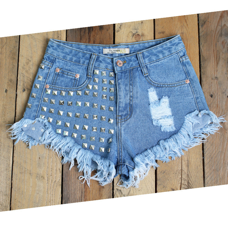 Denim high waist shorts