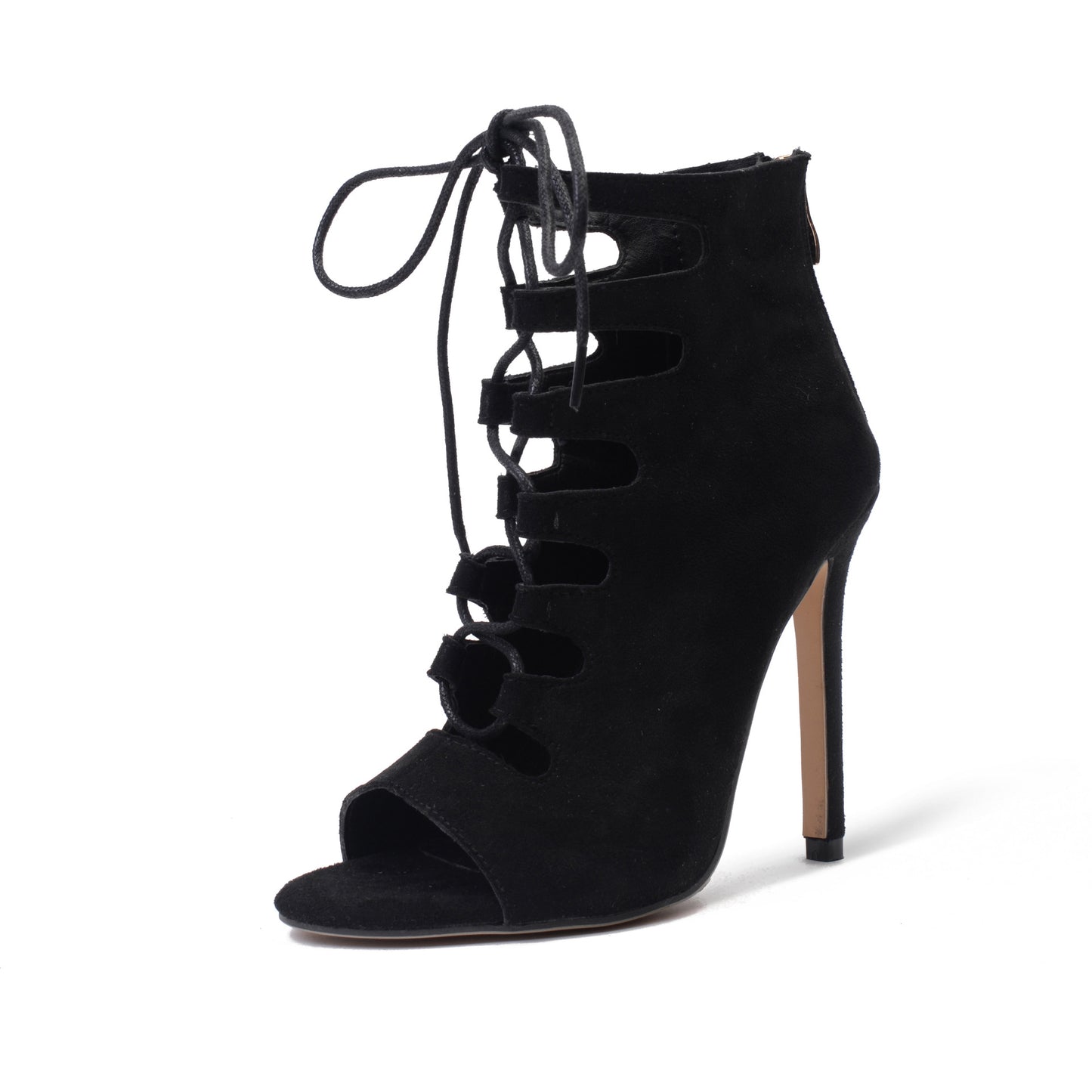 Cross Strapped Heel Boots