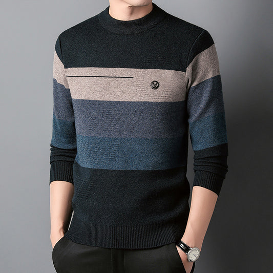 Men's Fashion Casual Round Neck Knitted Bottoming Shirt