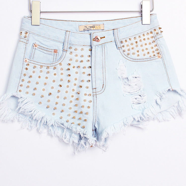 Denim high waist shorts