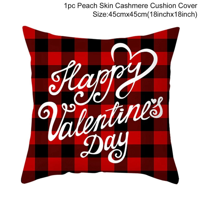 Red Cartoon Letter Series Valentine's Day Pillowcase