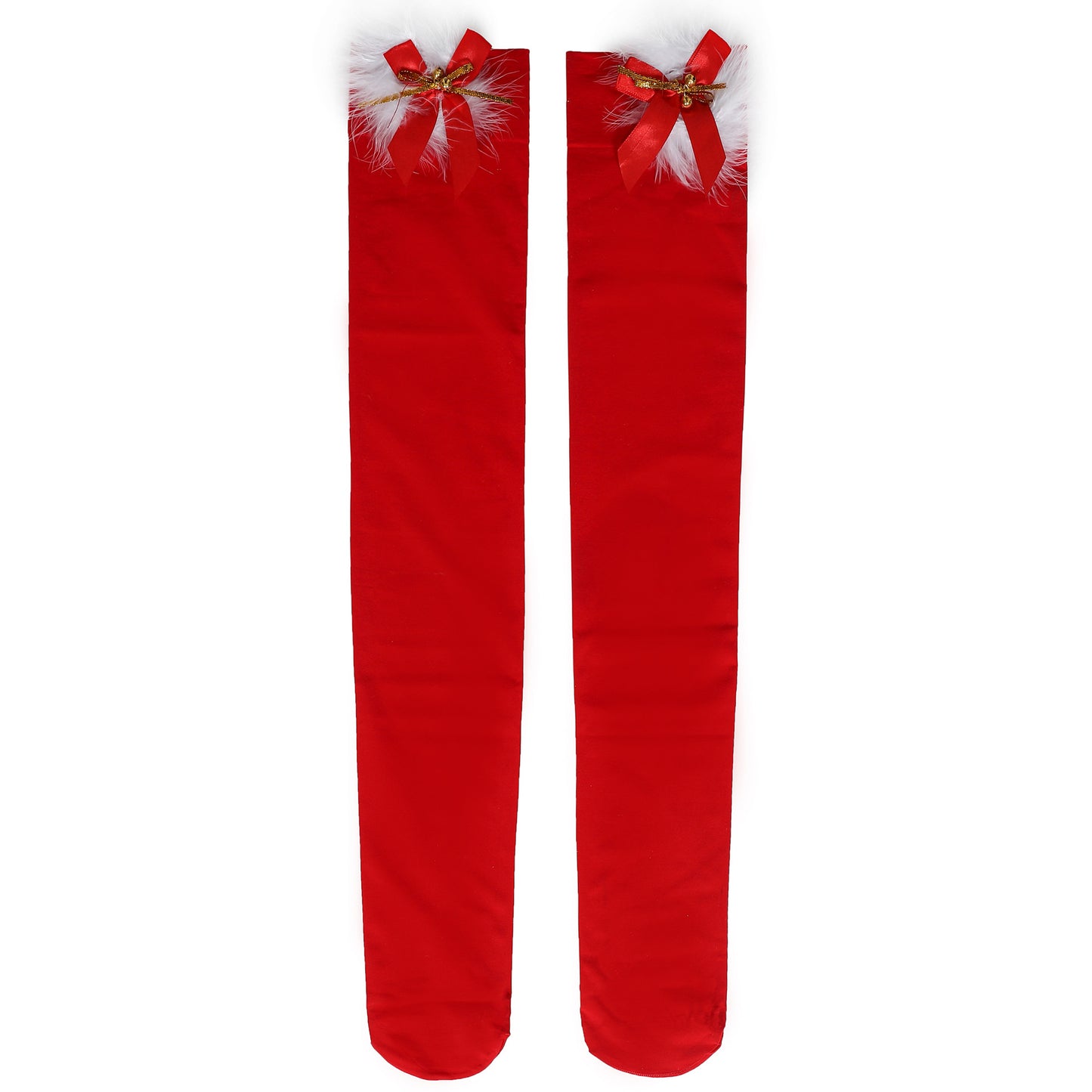 Thickened Women's Red Long Bow Christmas Stockings