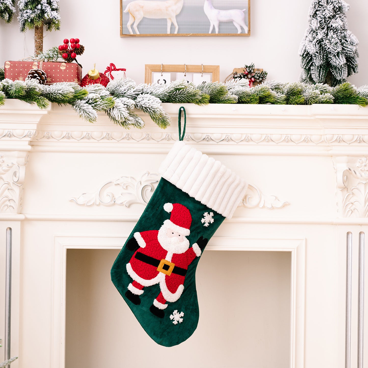 Christmas Gold Velvet Patch Christmas Stockings