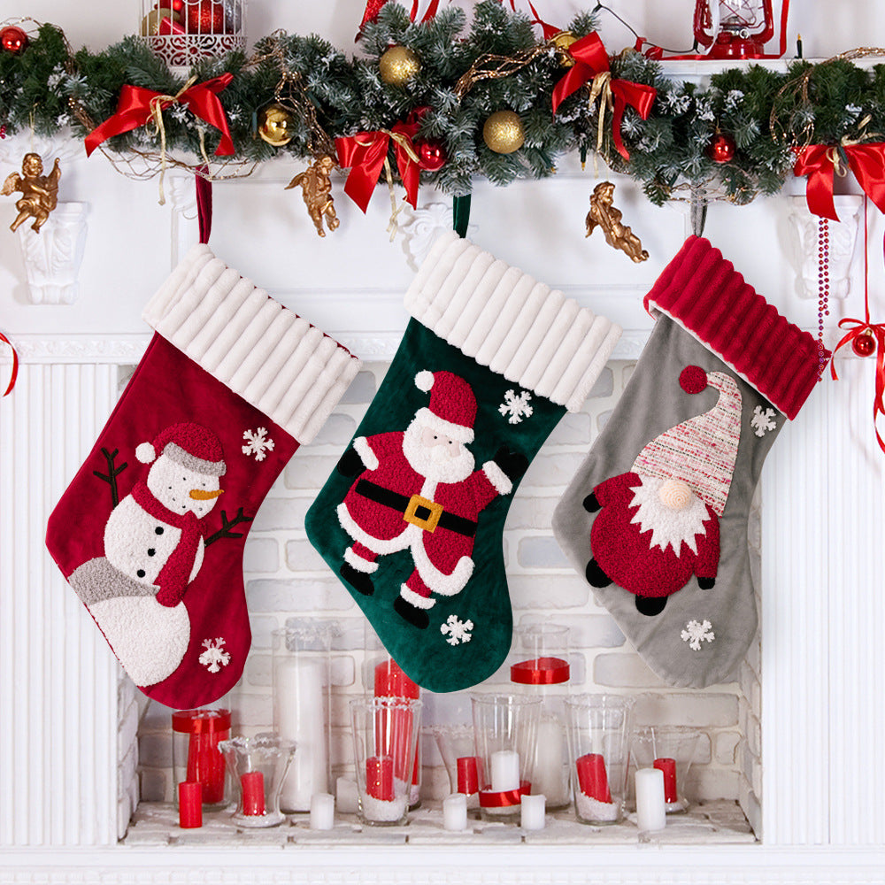 Christmas Gold Velvet Patch Christmas Stockings